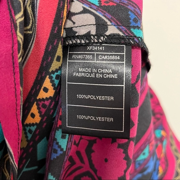 ➕ BB Dakota Patchwork Multi Patterned Blouse Womens Plus Size 3X - Picture 7 of 10